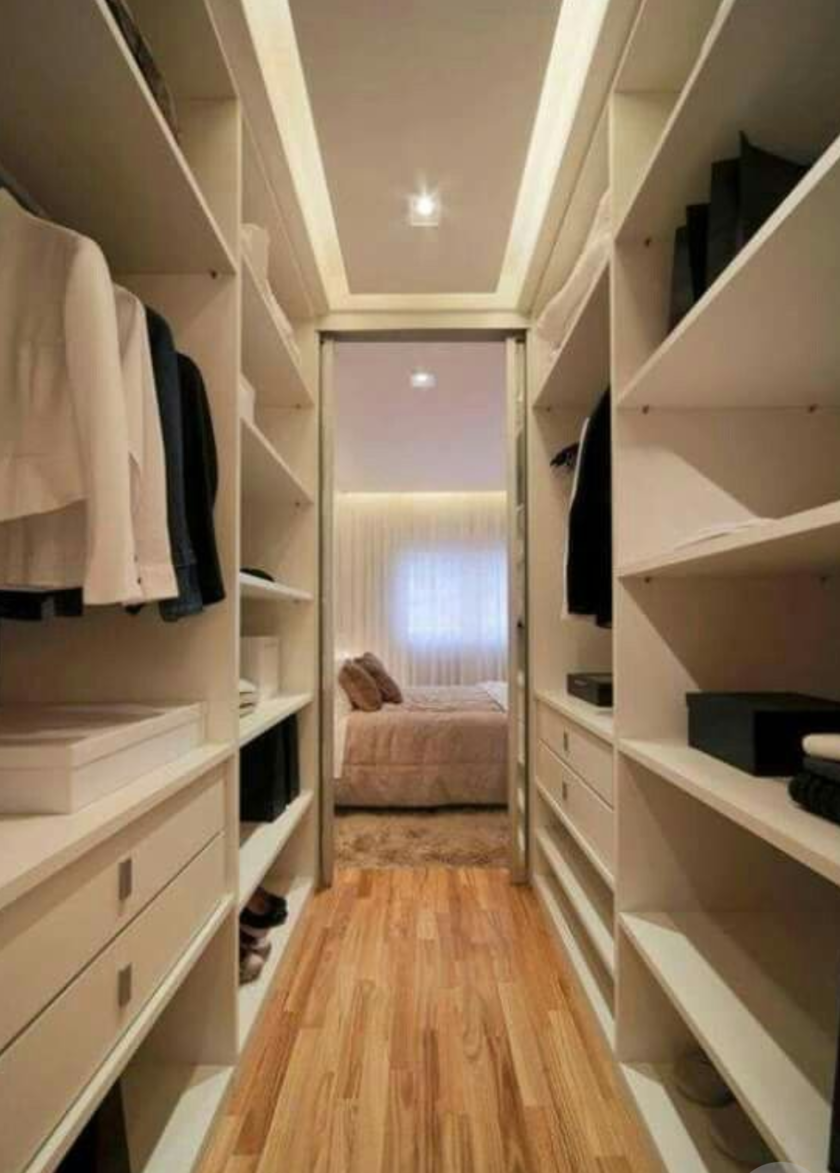 П-образная гардеробная комната в спальню Вологда